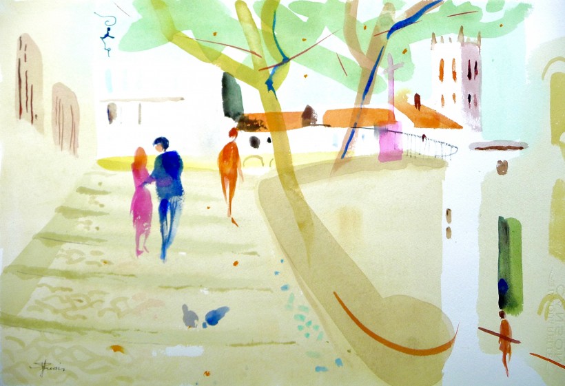 aquarelle à Montpellier