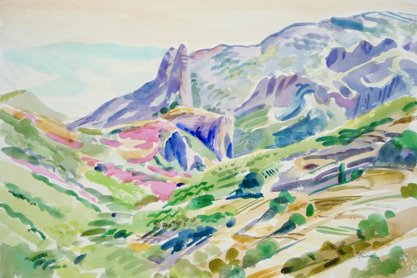 Aquarelle dans l'Hérault