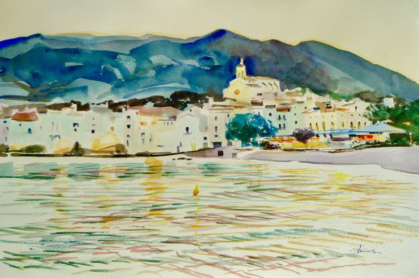 aquarelle à Cadaqués