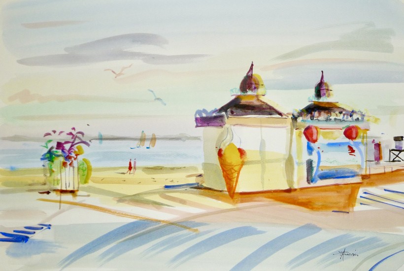 aquarelle à Arcachon