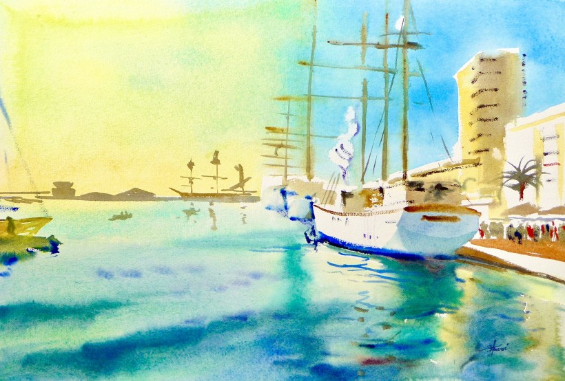 aquarelle à Sète