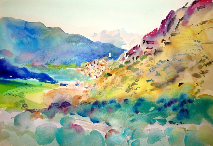 Aquarelle en Languedoc