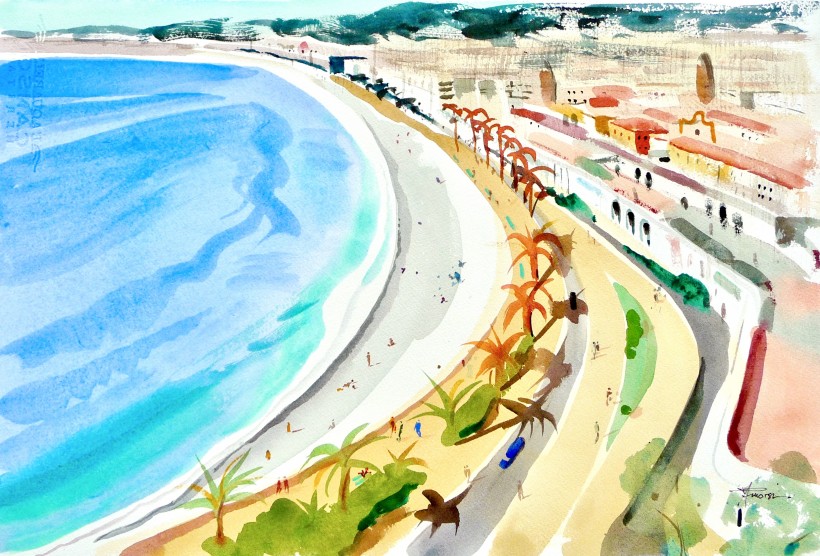 aquarelle à Nice