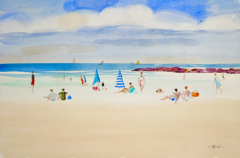 aquarelle a Valras plage